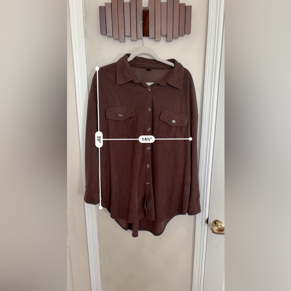 SHEIN Brown Button-Up Shirt